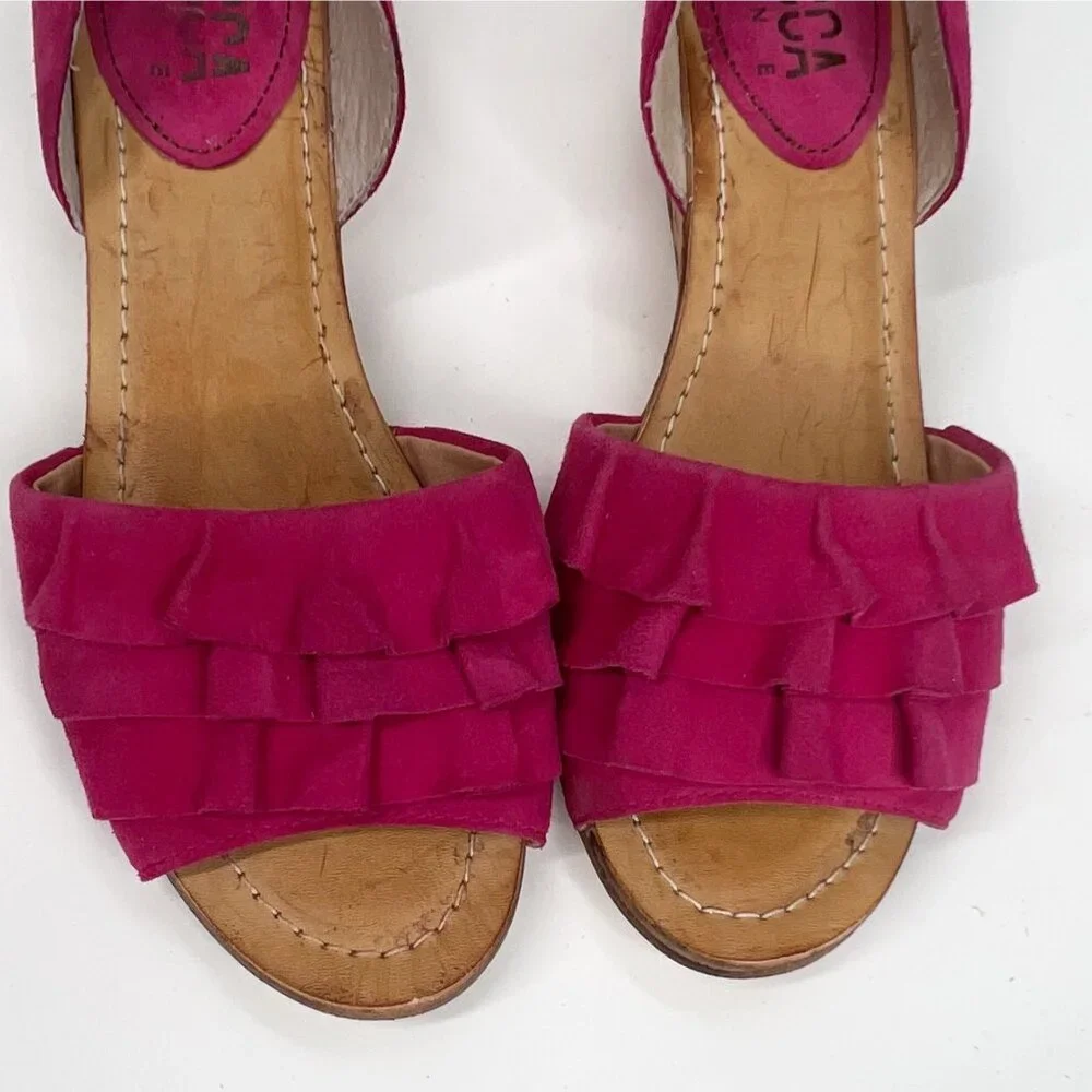 LUCCA LANE‎ Saddie Wedge Pink Sandals 8